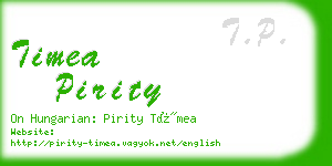 timea pirity business card